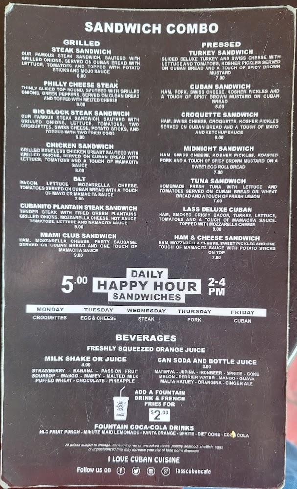 Lass Cuban Cafe Menu image 2